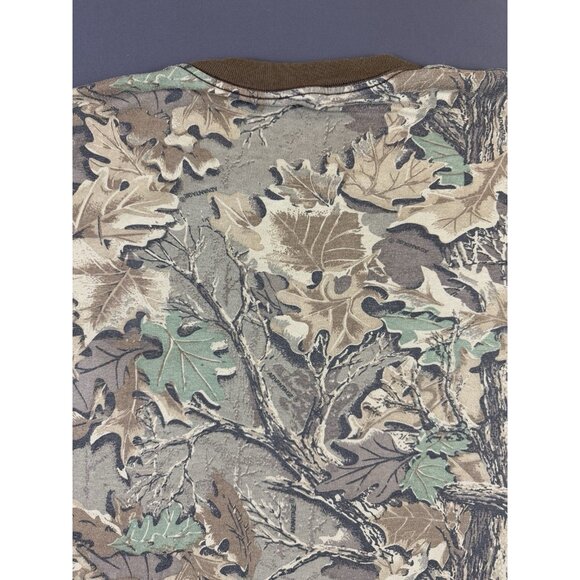Rare Vintage 90s Y2K Realtree Camo Long Sleeve Shirt Army Nature Tree Pocket T - Picture 6 of 11